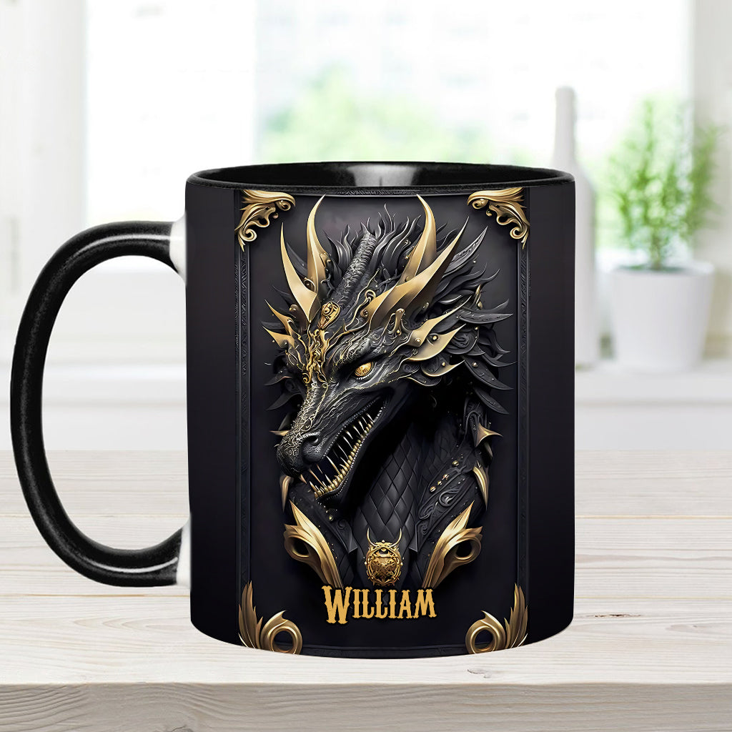 Personalized Dragon Accent Mug Black Dragon Dragon Gifts For Men - Image 9