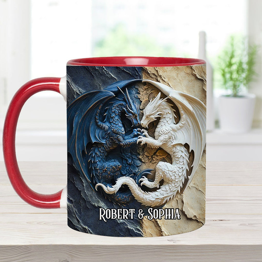 Personalized Dragon Accent Mug Couple Dragon Dragonfly Themed Gifts For Son - Image 7