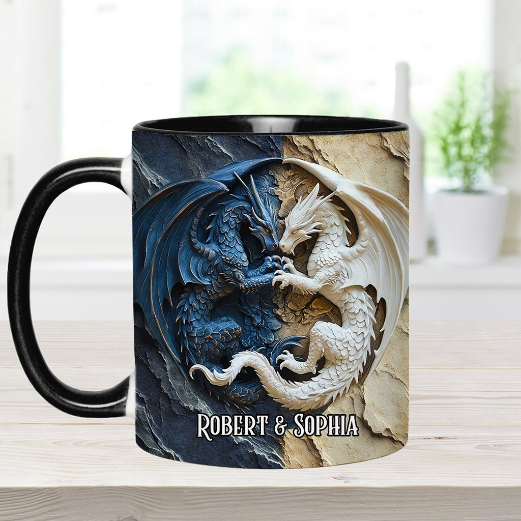 Personalized Dragon Accent Mug Couple Dragon Dragonfly Themed Gifts For Son - Image 6