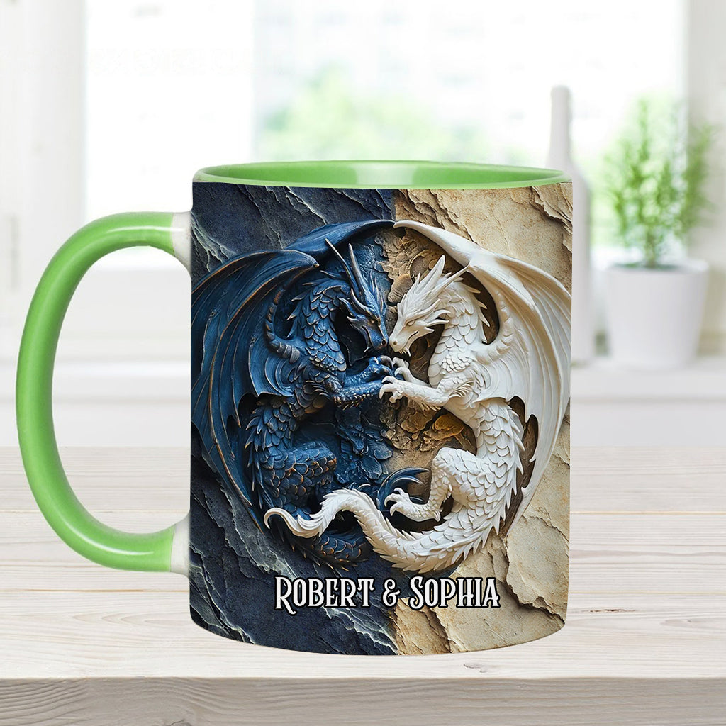 Personalized Dragon Accent Mug Couple Dragon Dragonfly Themed Gifts For Son - Image 8