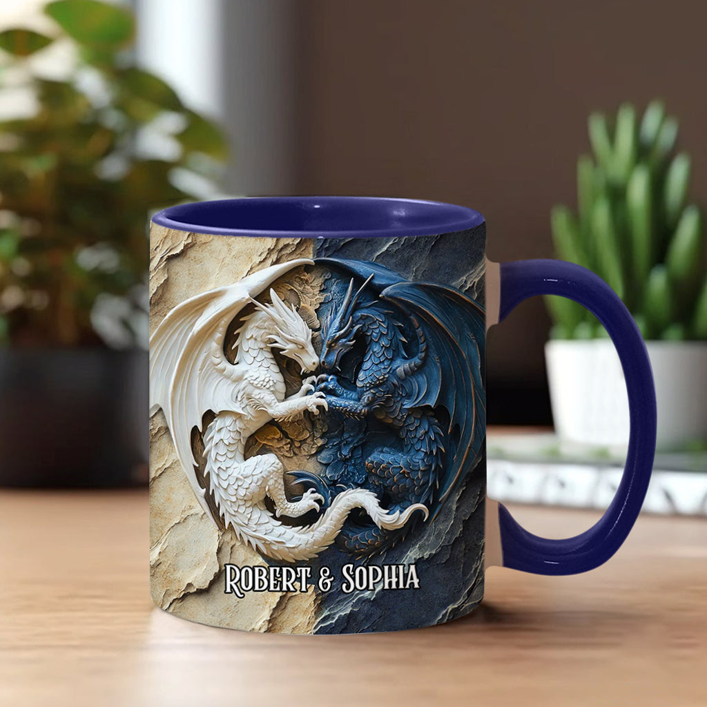 Personalized Dragon Accent Mug Couple Dragon Dragonfly Themed Gifts For Son - Image 2