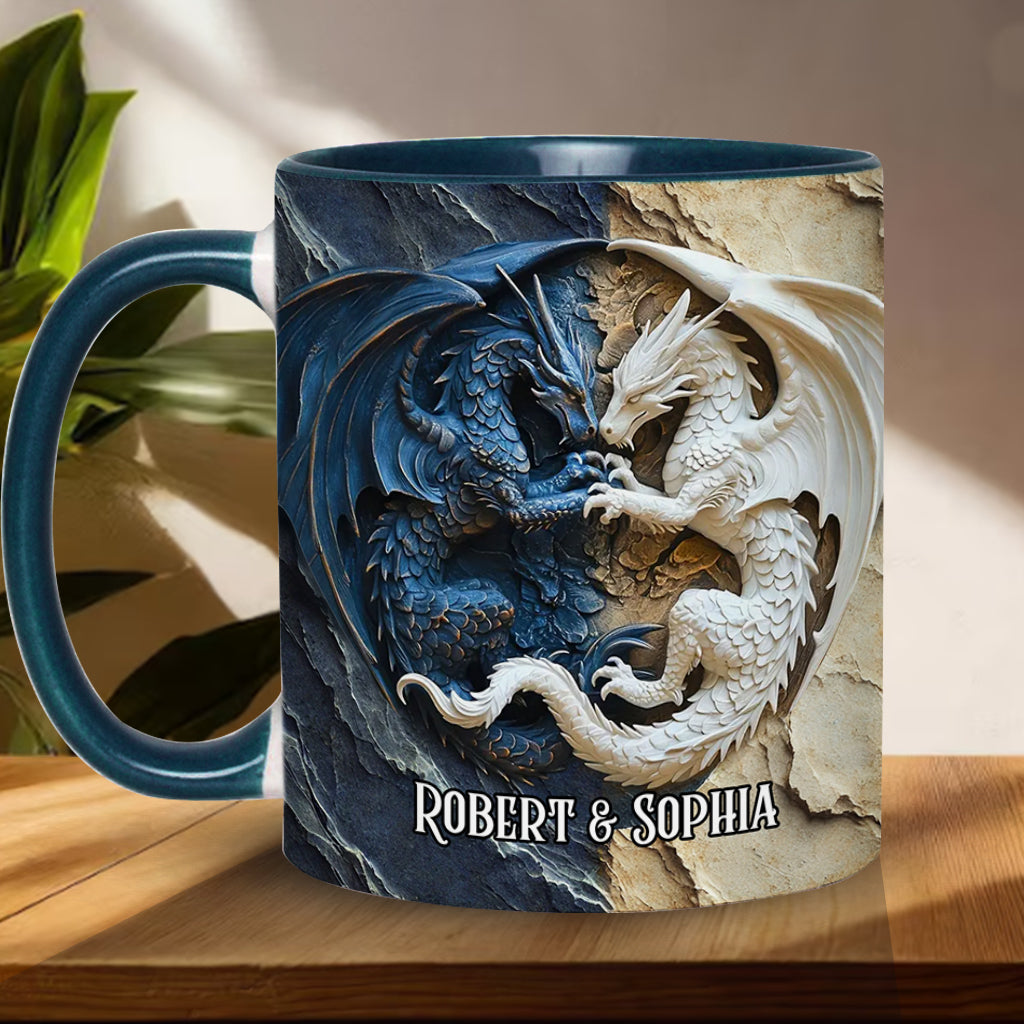Personalized Dragon Accent Mug Couple Dragon Dragonfly Themed Gifts For Son