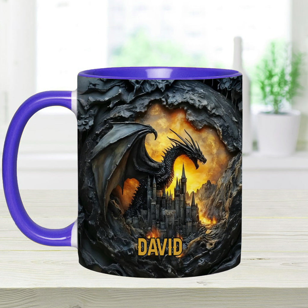 Personalized Dragon Accent Mug Dragons With Castle Gift For Someone Who Loves Dragonflies - Image 14