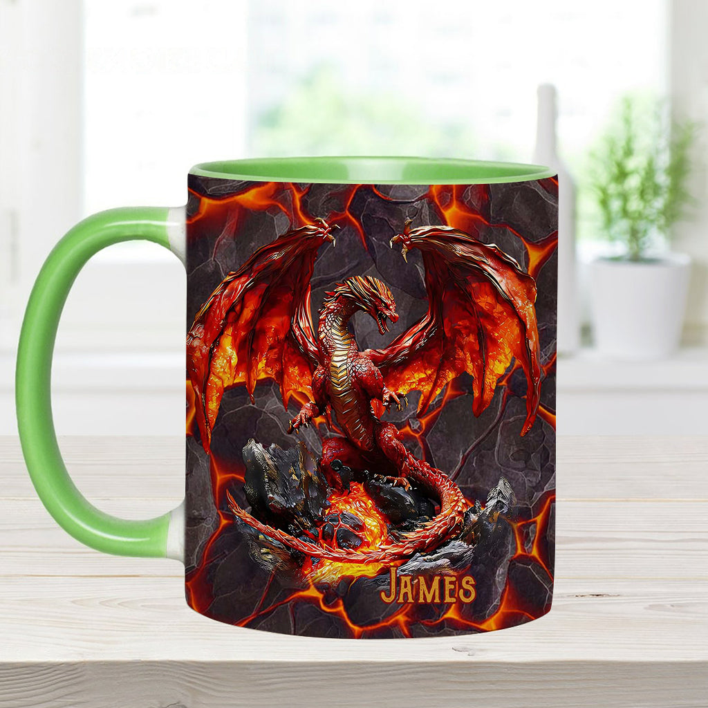 Personalized Dragon Accent Mug Fire Dragon Dragon Gifts For Him - Image 8