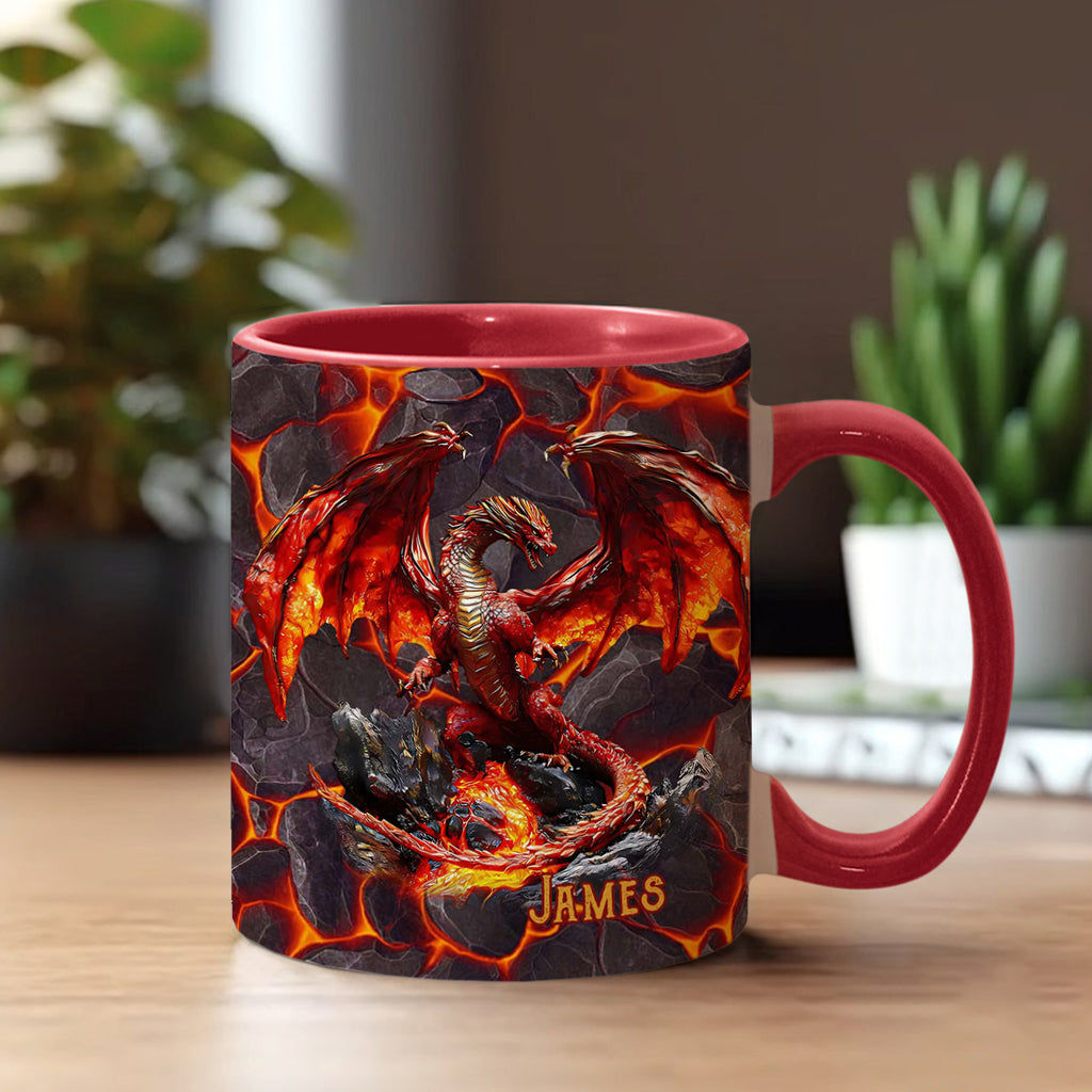 Personalized Dragon Accent Mug Fire Dragon Dragon Gifts For Him - Image 2