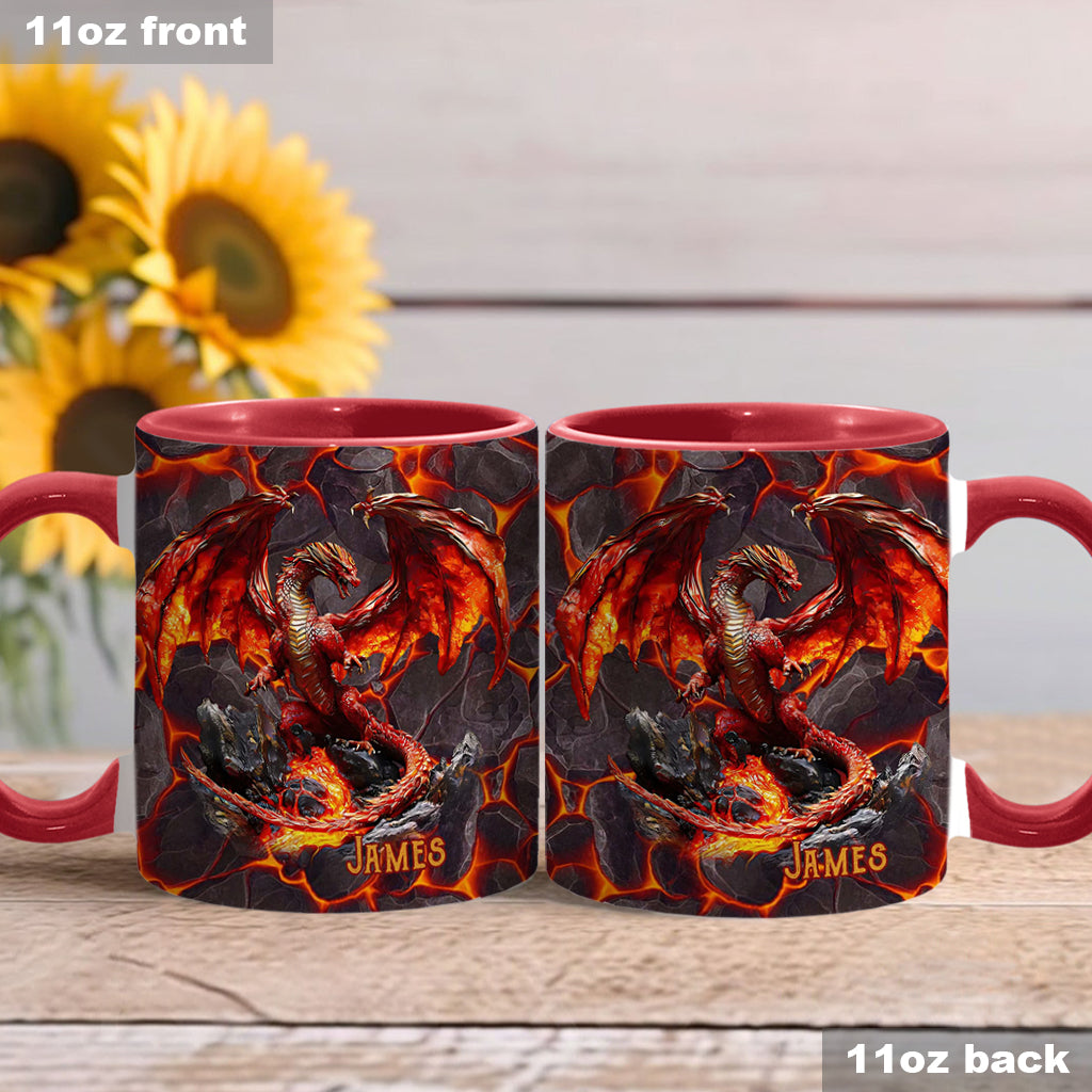 Personalized Dragon Accent Mug Fire Dragon Dragon Gifts For Him - Image 3