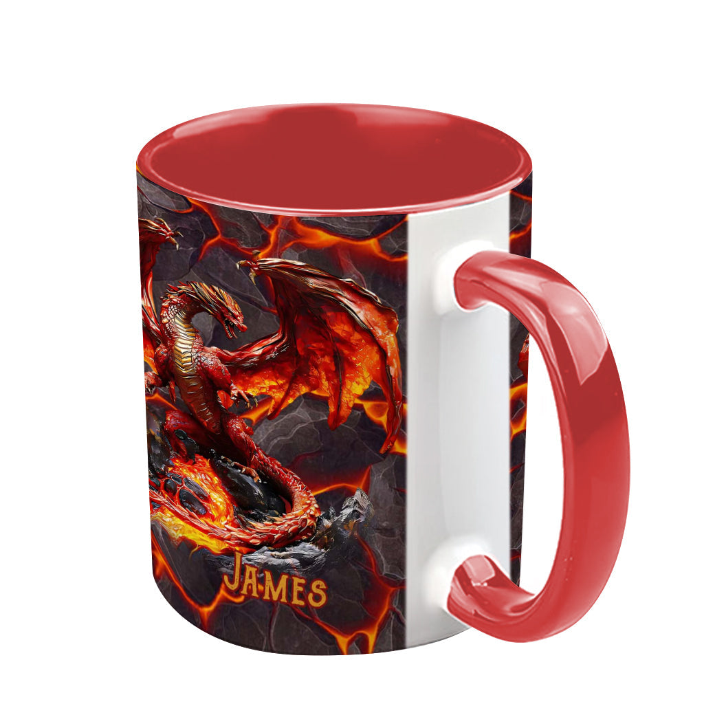 Personalized Dragon Accent Mug Fire Dragon Dragon Gifts For Him - Image 5