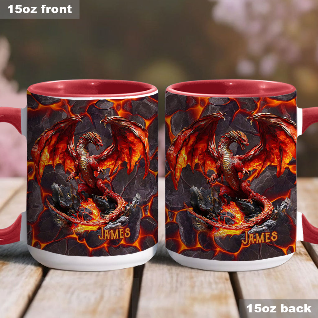 Personalized Dragon Accent Mug Fire Dragon Dragon Gifts For Him - Image 4