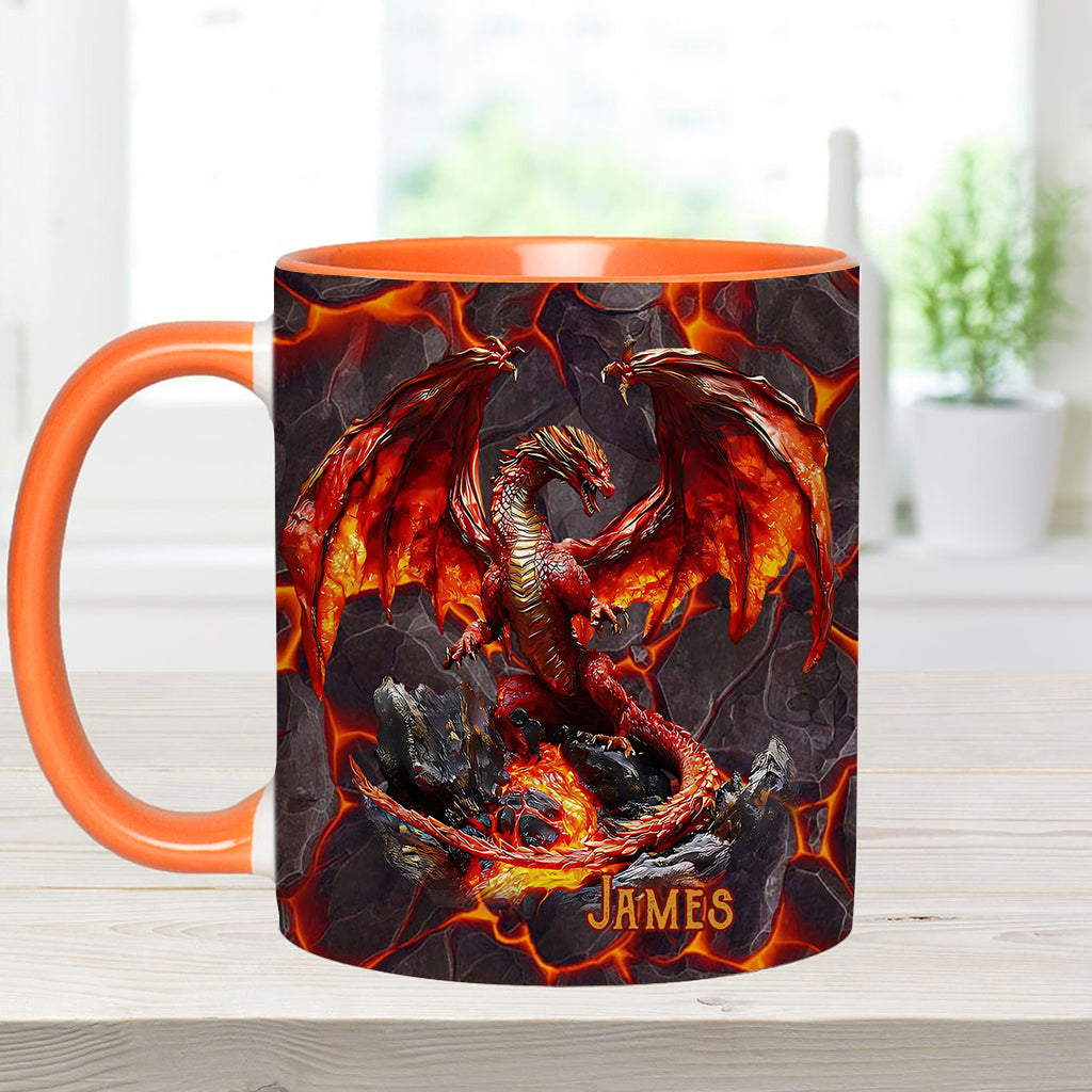 Personalized Dragon Accent Mug Fire Dragon Dragon Gifts For Him - Image 11