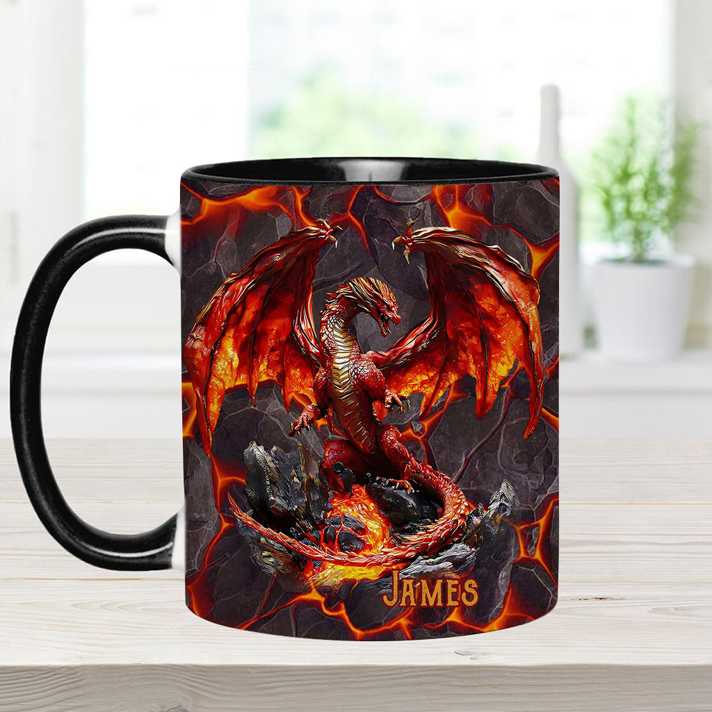 Personalized Dragon Accent Mug Fire Dragon Dragon Gifts For Him - Image 6