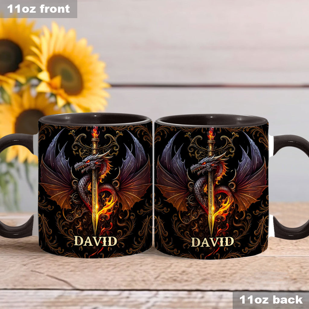 Personalized Dragon Accent Mug Heart Of A Dragon Dragonfly Gift Ideas For Friends - Image 3