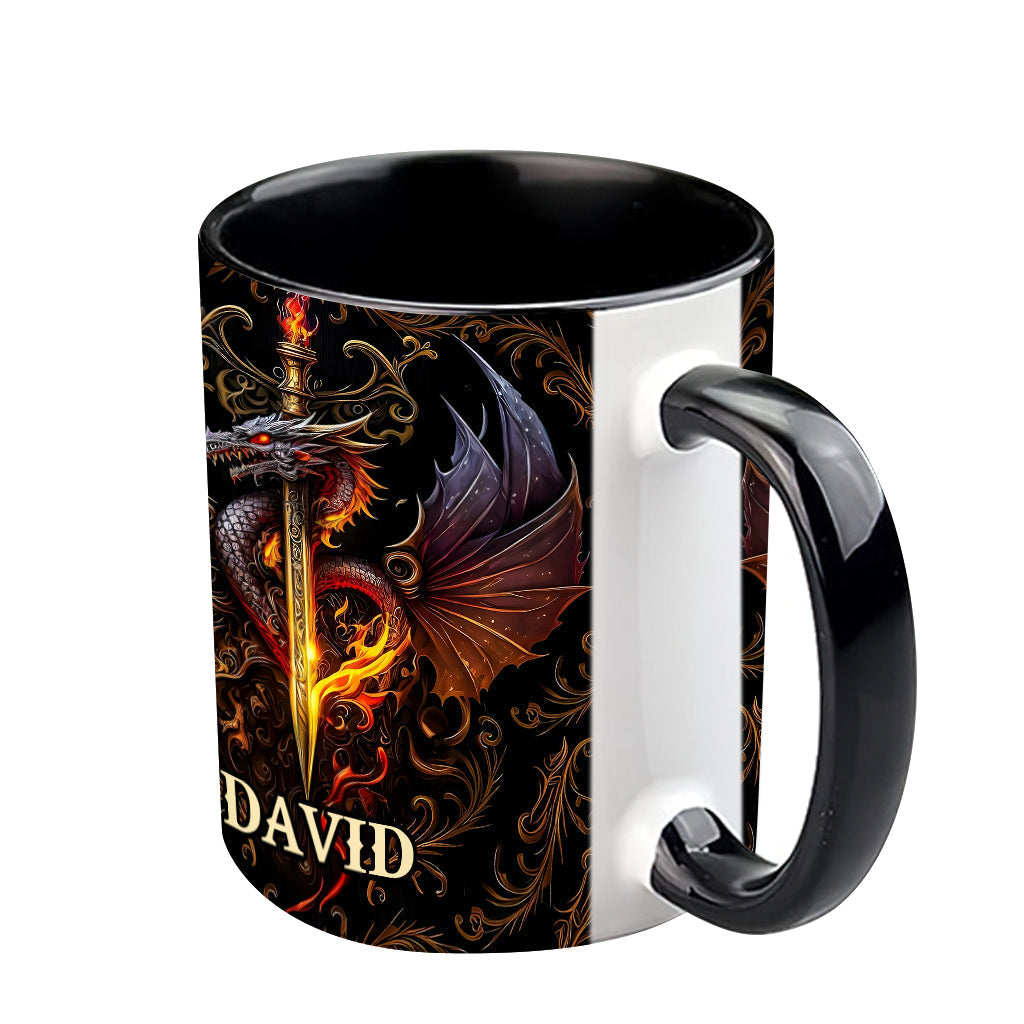 Personalized Dragon Accent Mug Heart Of A Dragon Dragonfly Gift Ideas For Friends - Image 5