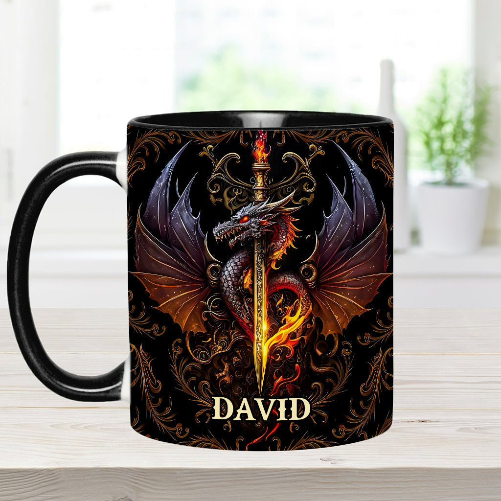 Personalized Dragon Accent Mug Heart Of A Dragon Dragonfly Gift Ideas For Friends - Image 6