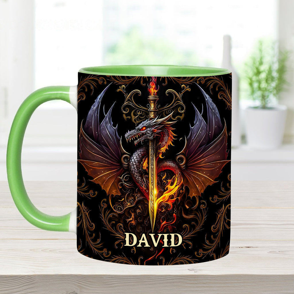 Personalized Dragon Accent Mug Heart Of A Dragon Dragonfly Gift Ideas For Friends - Image 8