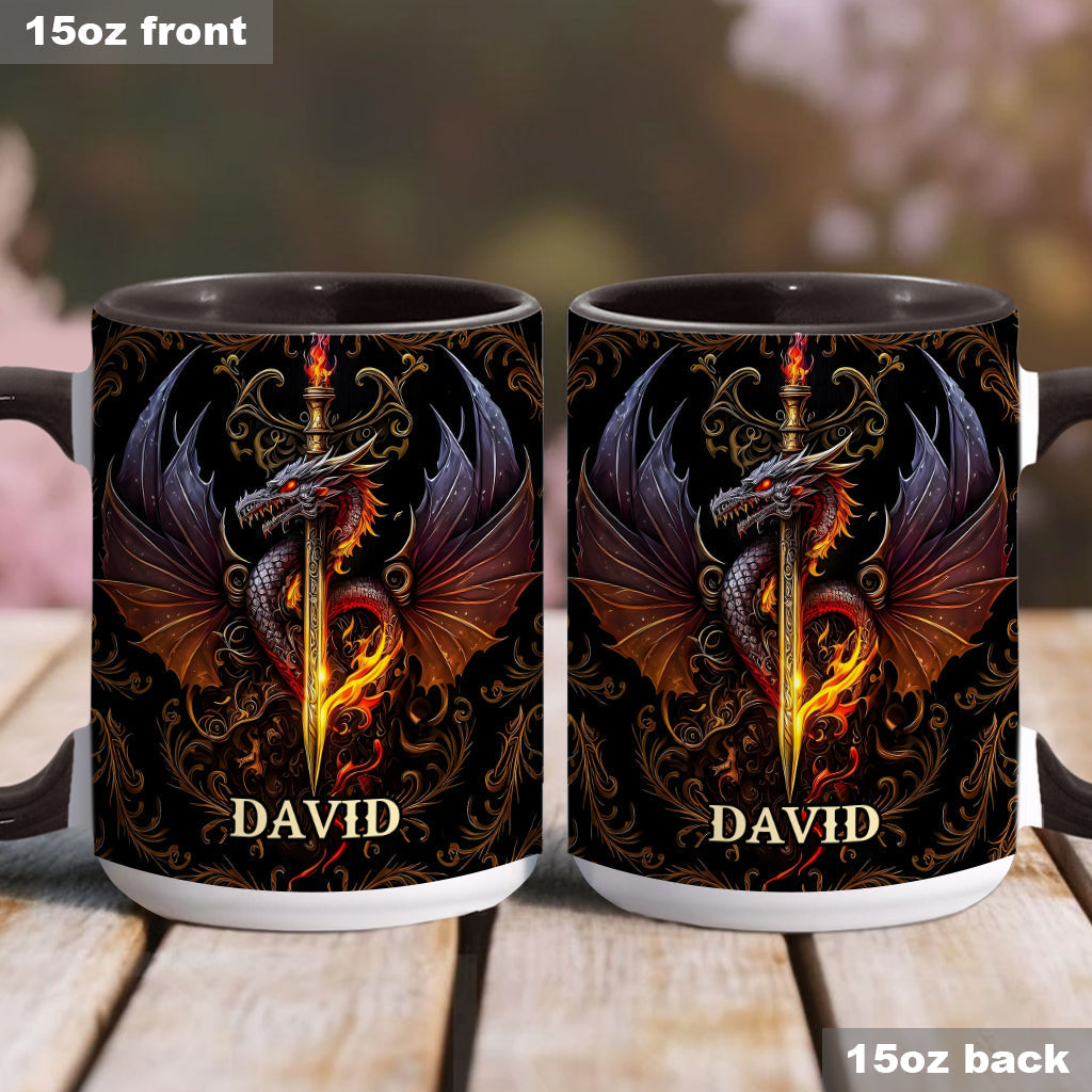 Personalized Dragon Accent Mug Heart Of A Dragon Dragonfly Gift Ideas For Friends - Image 4