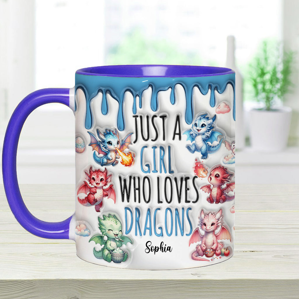 Personalized Dragon Accent Mug Just A Girl Who Loves Dragons Unique Dragon Gifts - Image 14