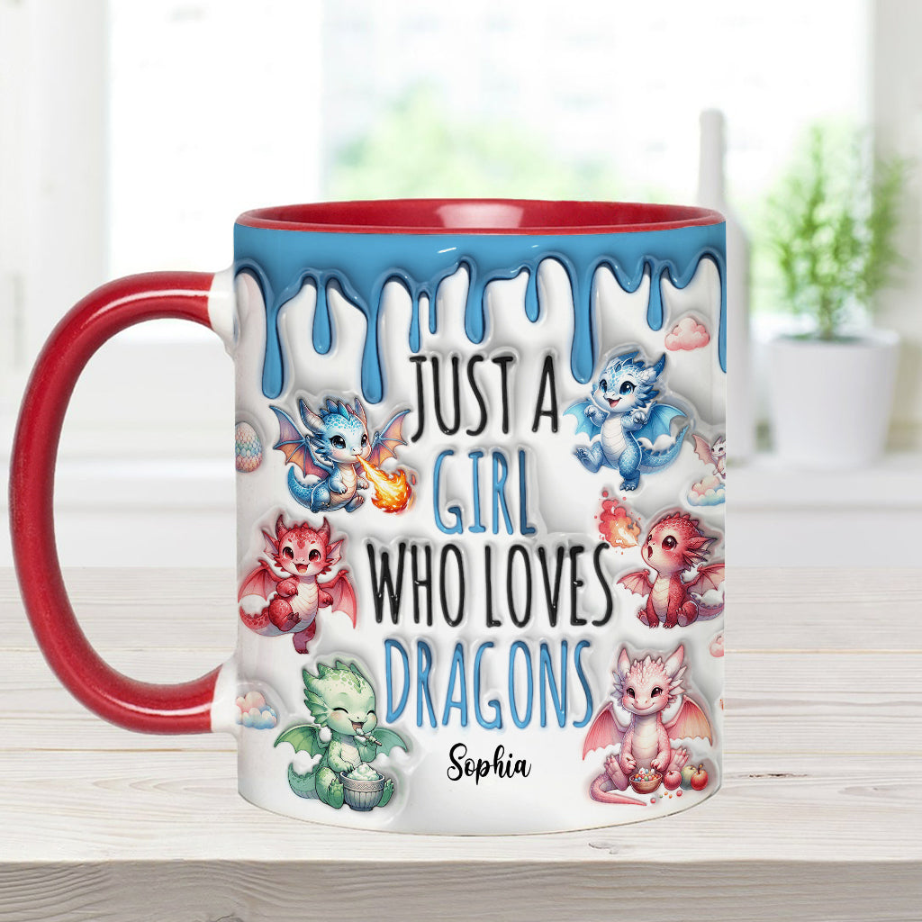 Personalized Dragon Accent Mug Just A Girl Who Loves Dragons Unique Dragon Gifts - Image 7
