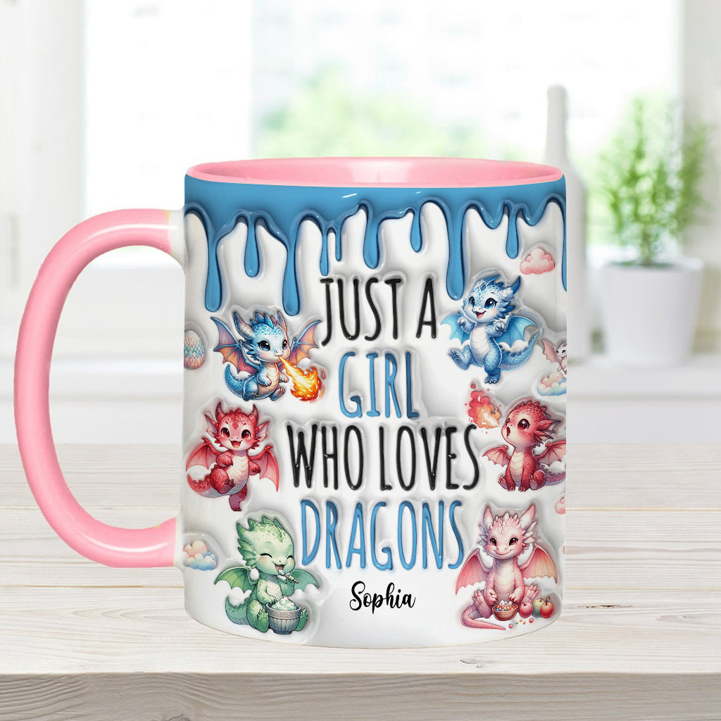 Personalized Dragon Accent Mug Just A Girl Who Loves Dragons Unique Dragon Gifts - Image 12