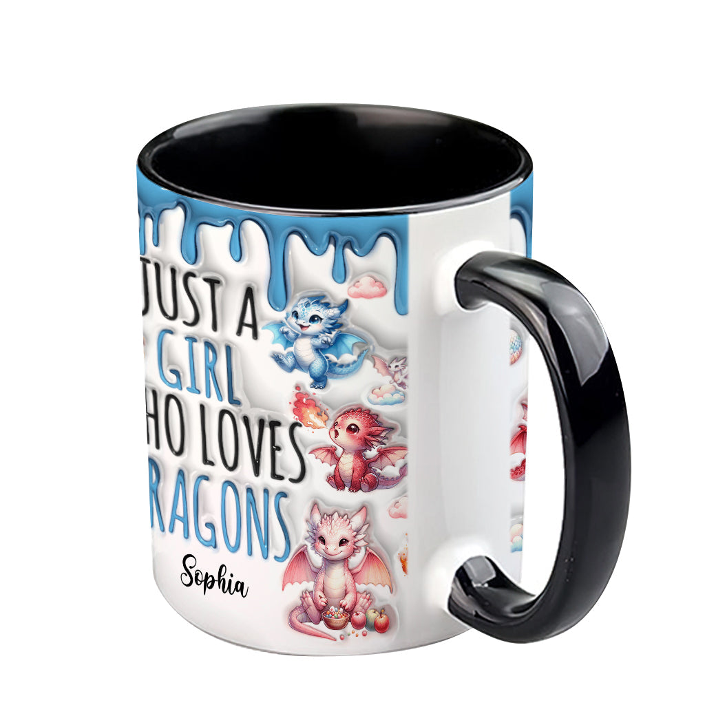 Personalized Dragon Accent Mug Just A Girl Who Loves Dragons Unique Dragon Gifts - Image 5