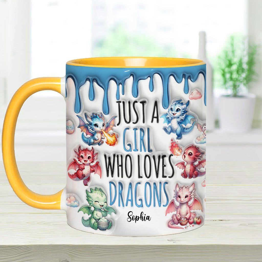 Personalized Dragon Accent Mug Just A Girl Who Loves Dragons Unique Dragon Gifts - Image 13