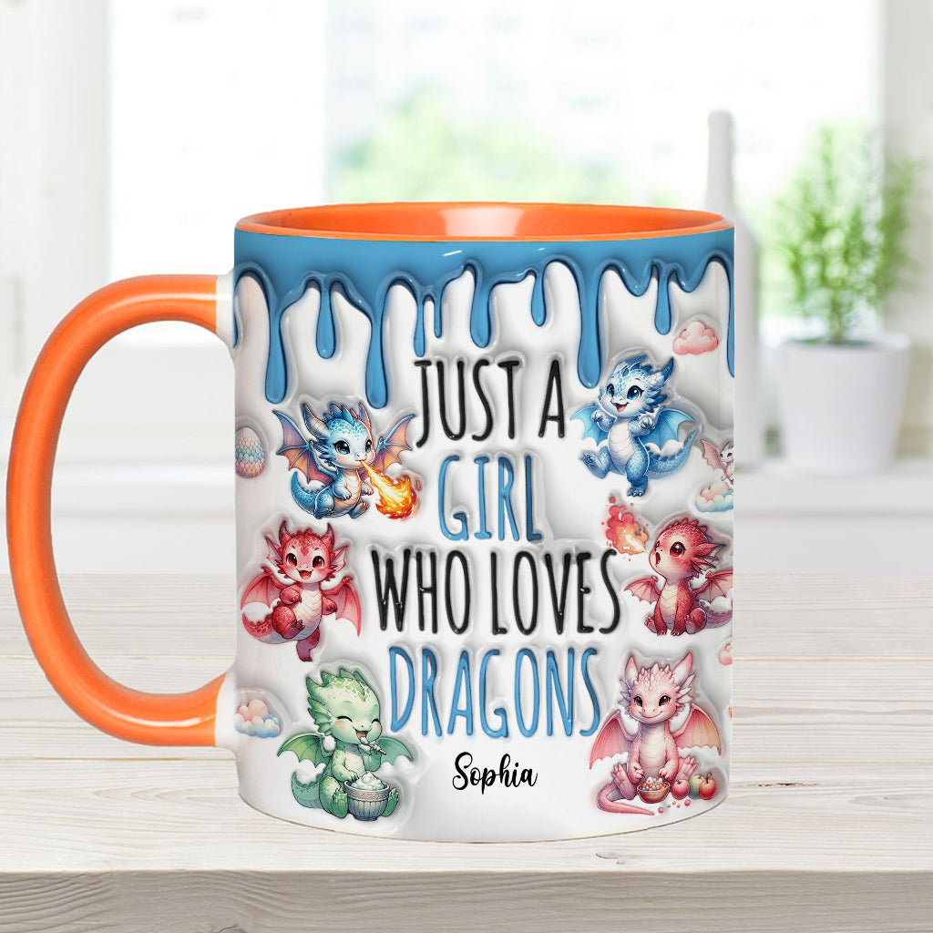Personalized Dragon Accent Mug Just A Girl Who Loves Dragons Unique Dragon Gifts - Image 11