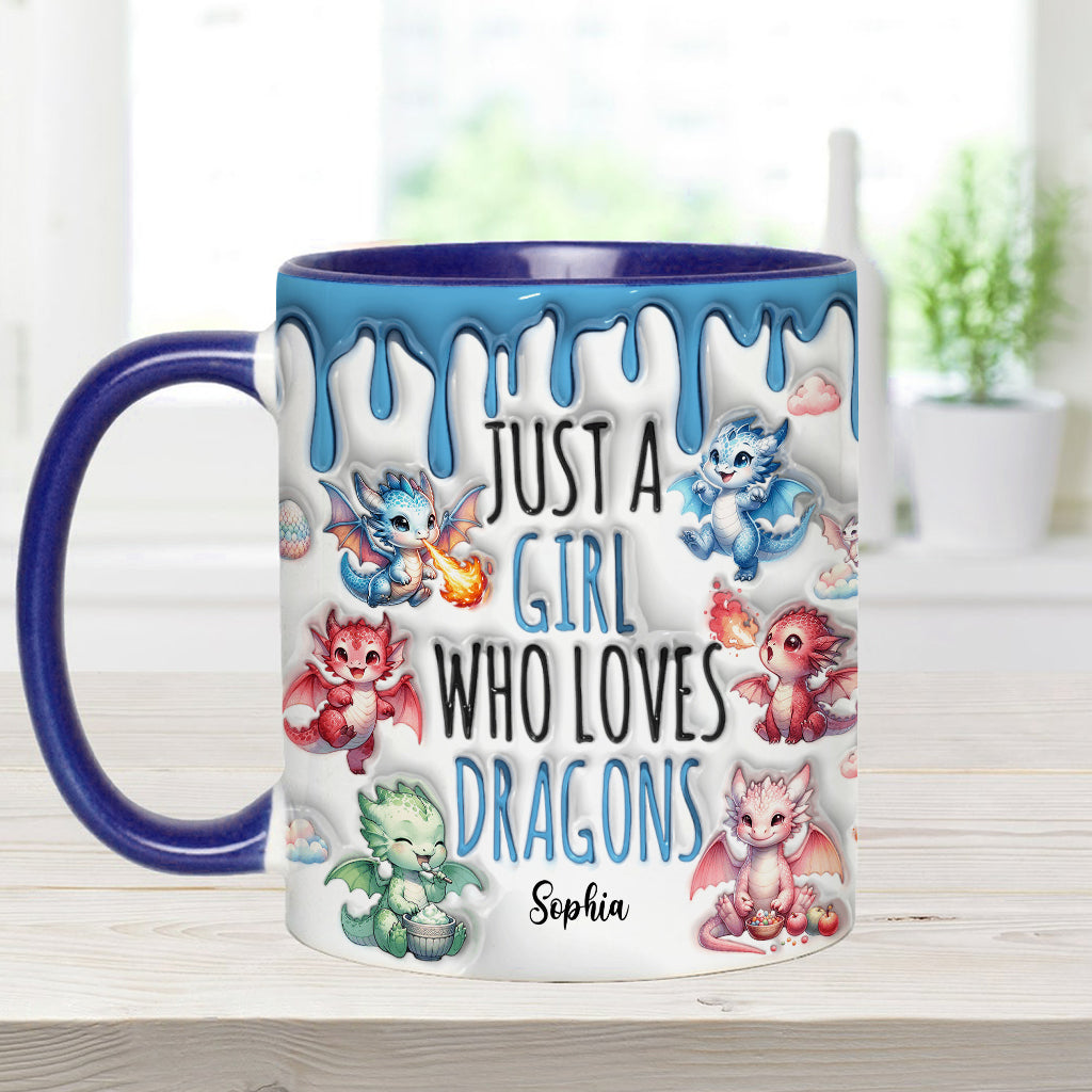 Personalized Dragon Accent Mug Just A Girl Who Loves Dragons Unique Dragon Gifts - Image 10