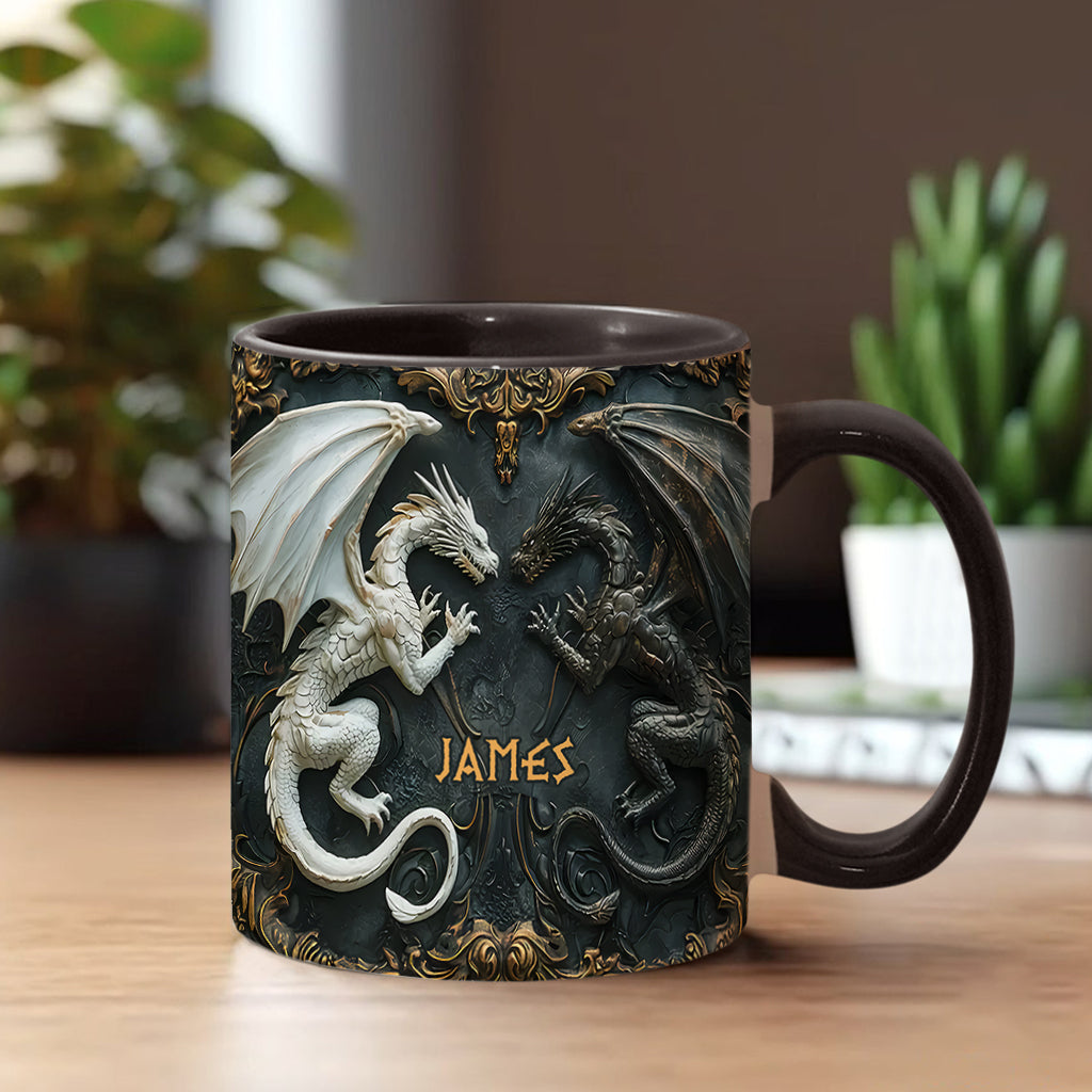 Personalized Dragon Accent Mug Love Dragons Gift For Dragon Lover - Image 2