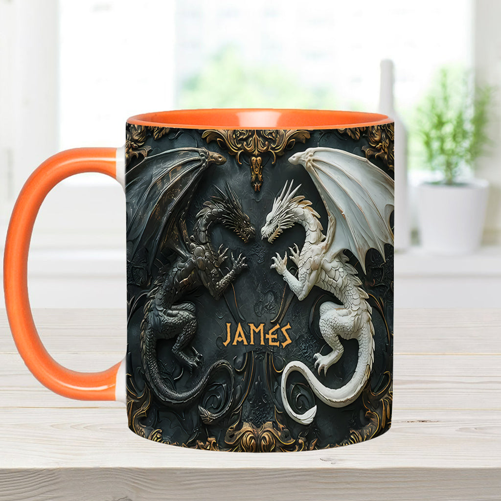 Personalized Dragon Accent Mug Love Dragons Gift For Dragon Lover - Image 11