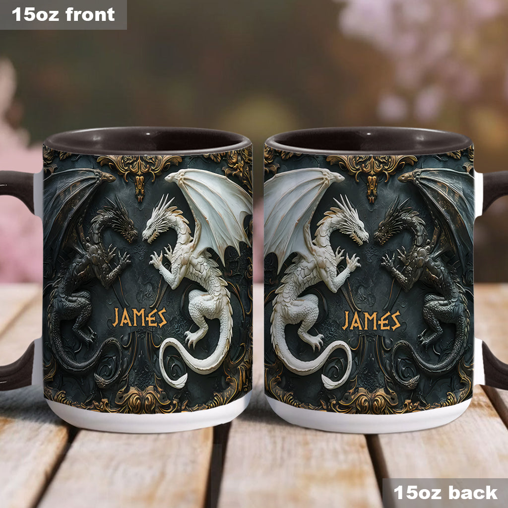 Personalized Dragon Accent Mug Love Dragons Gift For Dragon Lover - Image 4
