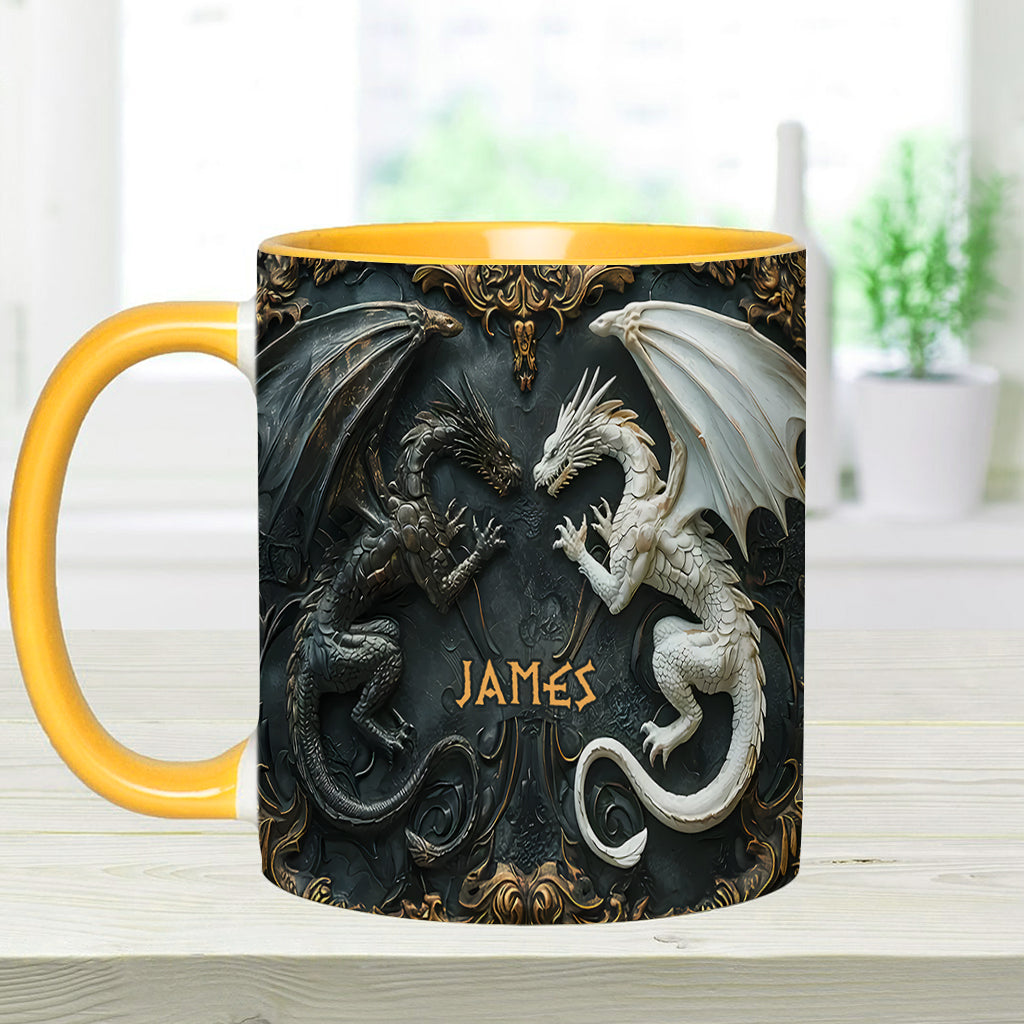 Personalized Dragon Accent Mug Love Dragons Gift For Dragon Lover - Image 13