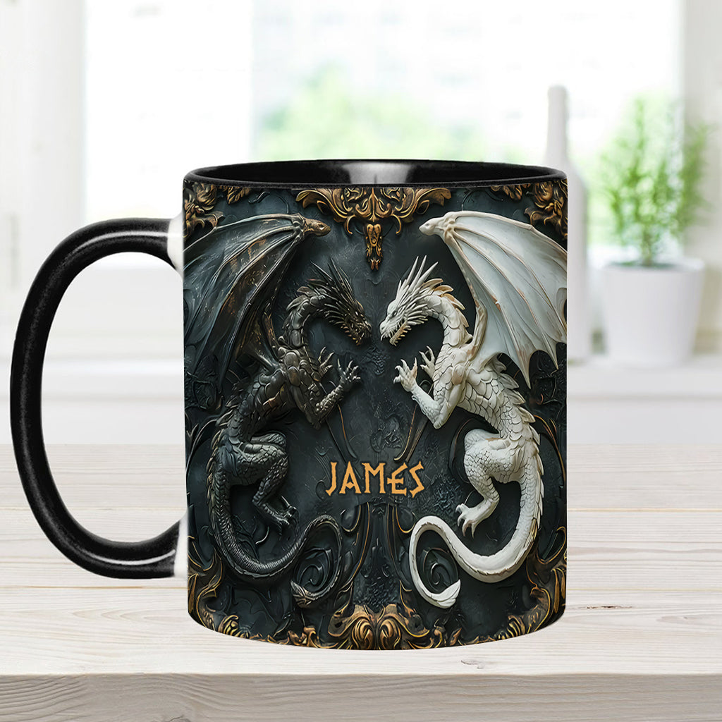 Personalized Dragon Accent Mug Love Dragons Gift For Dragon Lover - Image 6