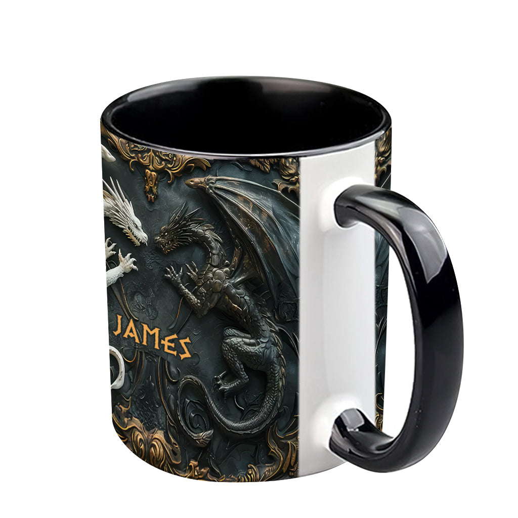 Personalized Dragon Accent Mug Love Dragons Gift For Dragon Lover - Image 5