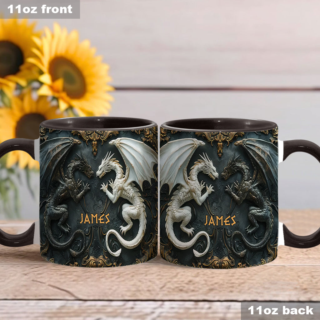 Personalized Dragon Accent Mug Love Dragons Gift For Dragon Lover - Image 3