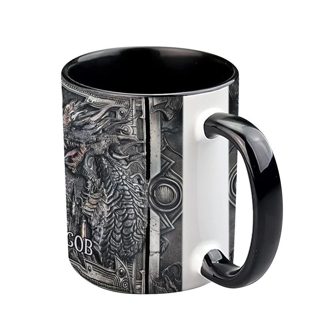 Personalized Dragon Accent Mug Majestic Dragon Dragonfly Gifts For Women - Image 5