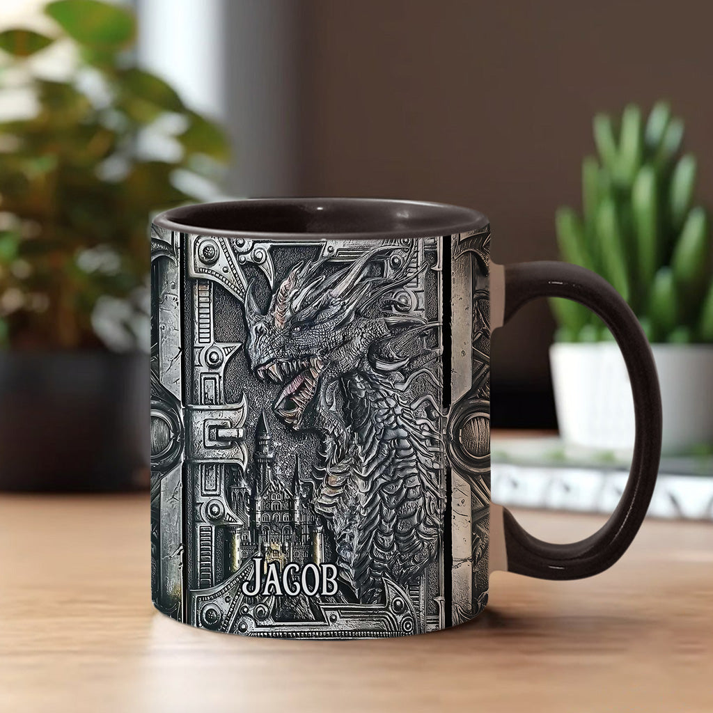 Personalized Dragon Accent Mug Majestic Dragon Dragonfly Gifts For Women - Image 2