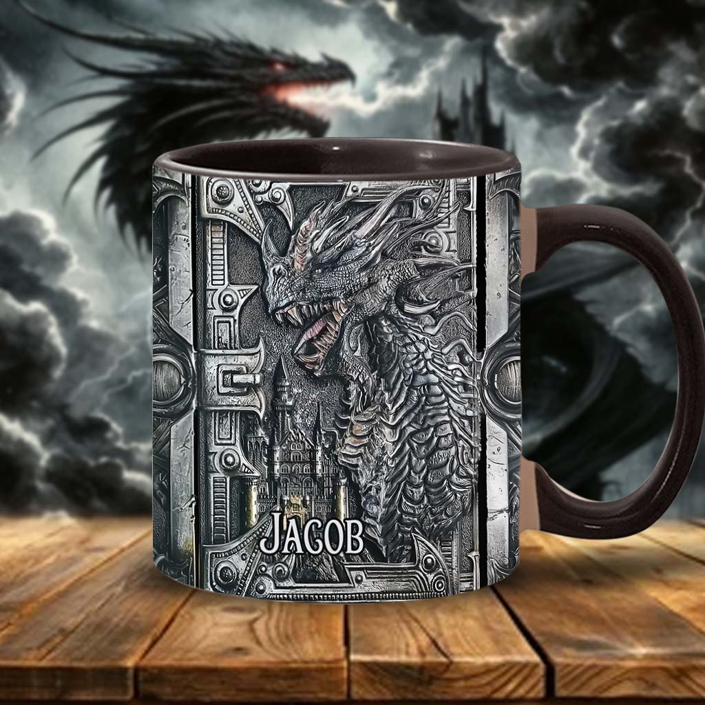 Personalized Dragon Accent Mug Majestic Dragon Dragonfly Gifts For Women
