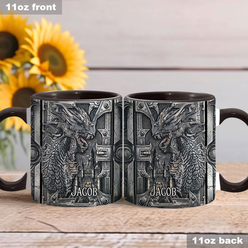 Personalized Dragon Accent Mug Majestic Dragon Dragonfly Gifts For Women - Image 3
