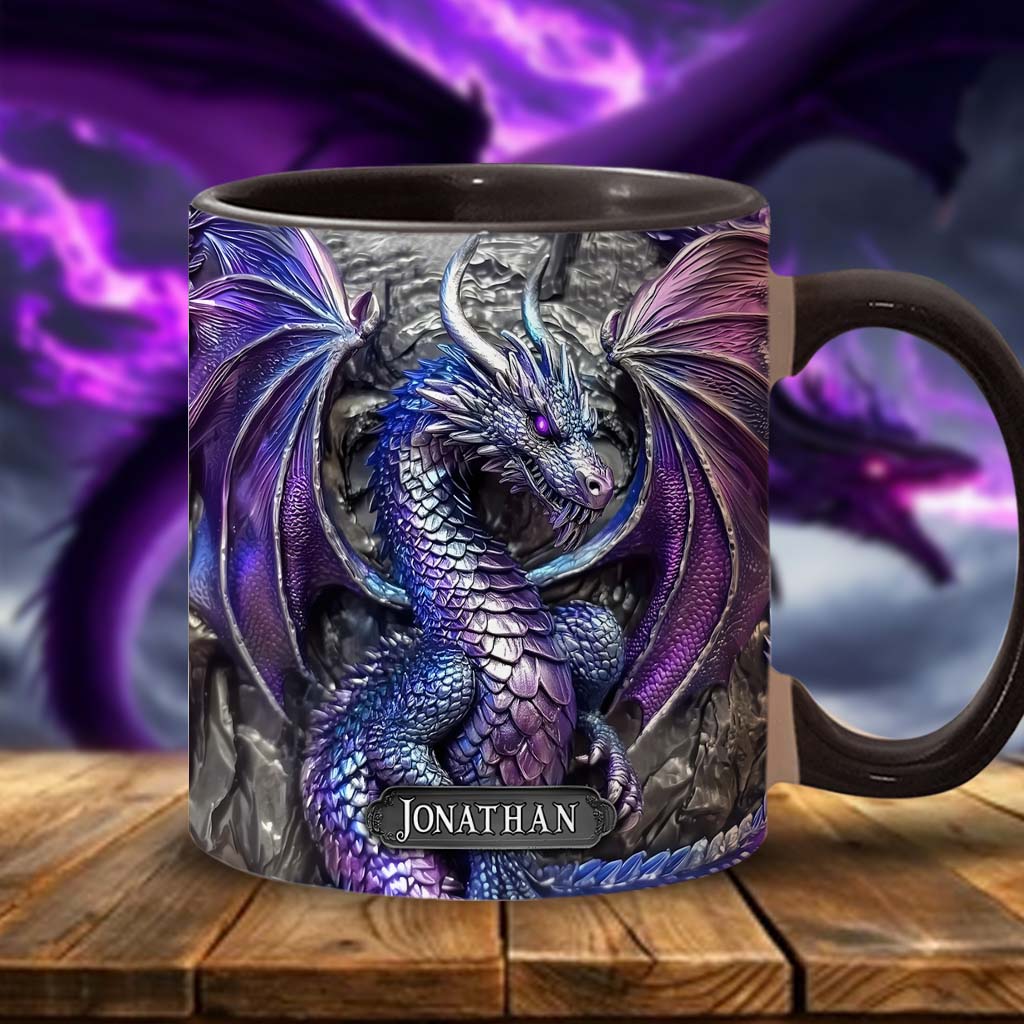 Personalized Dragon Accent Mug Purple Dragon Presents For Dragon Lovers