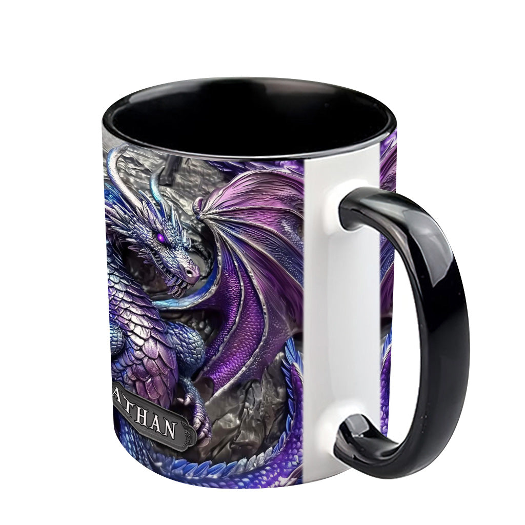 Personalized Dragon Accent Mug Purple Dragon Presents For Dragon Lovers - Image 5