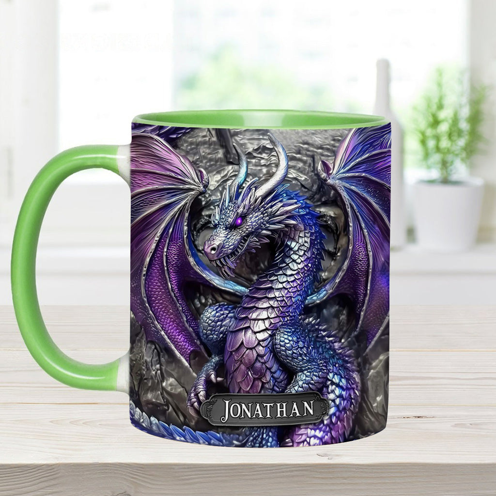 Personalized Dragon Accent Mug Purple Dragon Presents For Dragon Lovers - Image 8