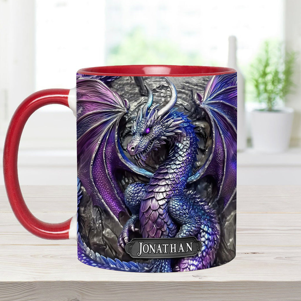 Personalized Dragon Accent Mug Purple Dragon Presents For Dragon Lovers - Image 7
