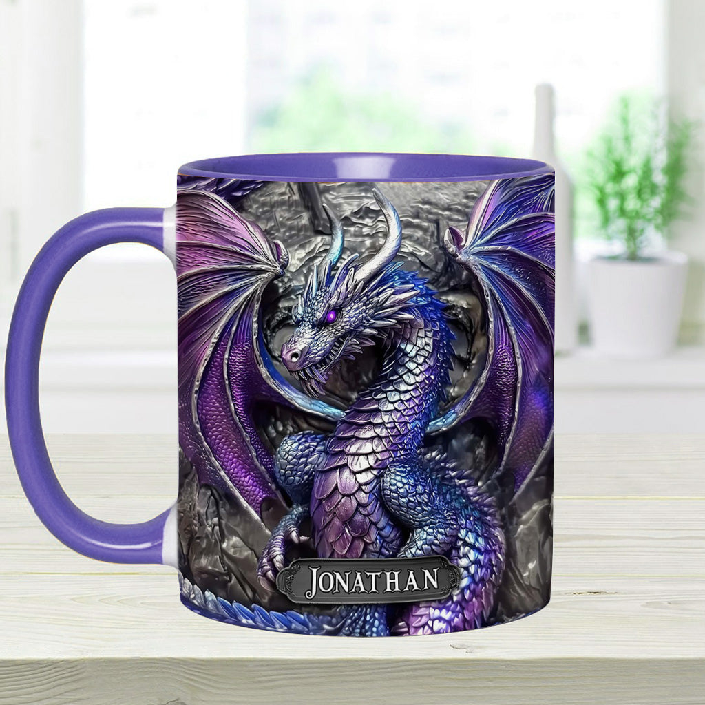 Personalized Dragon Accent Mug Purple Dragon Presents For Dragon Lovers - Image 14