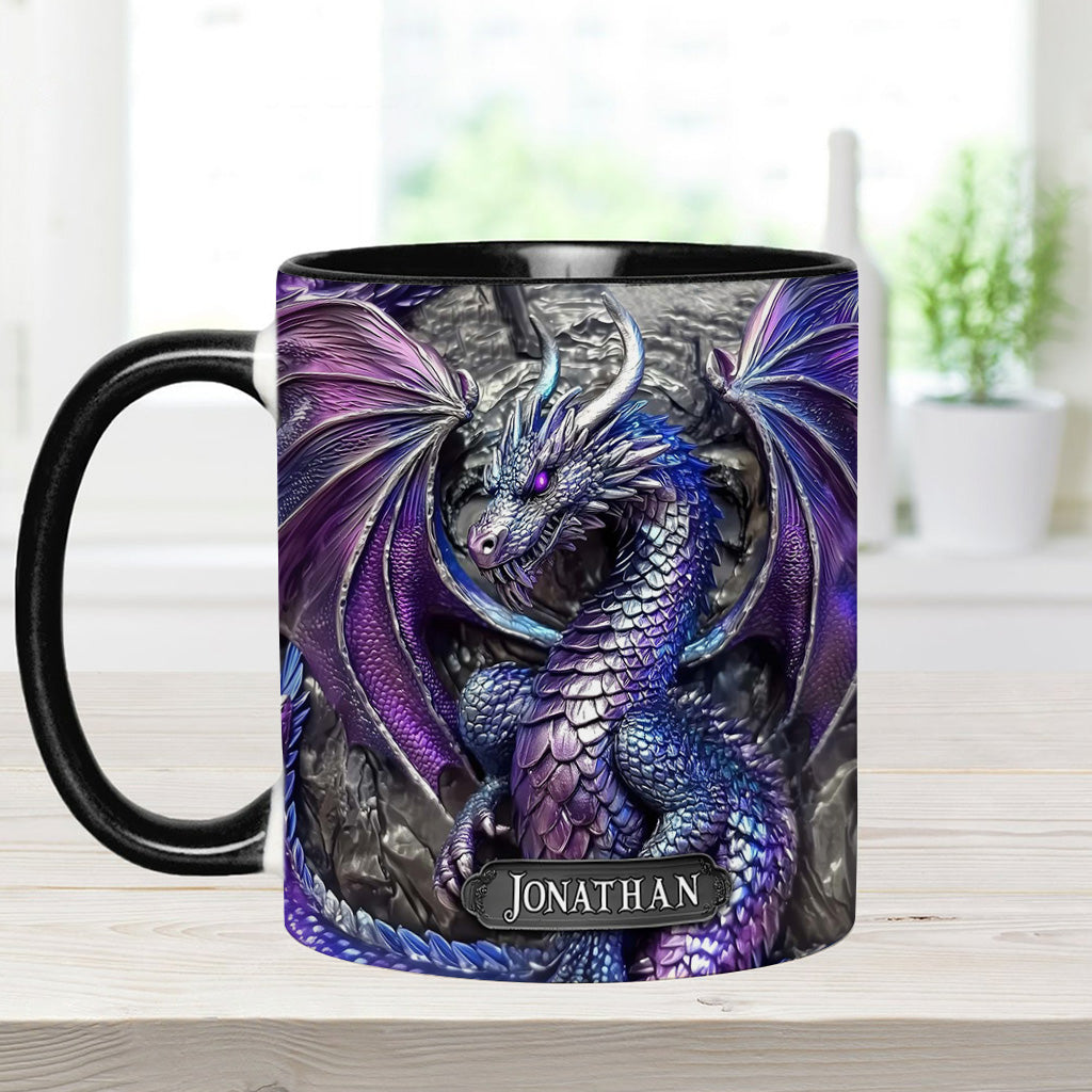 Personalized Dragon Accent Mug Purple Dragon Presents For Dragon Lovers - Image 6