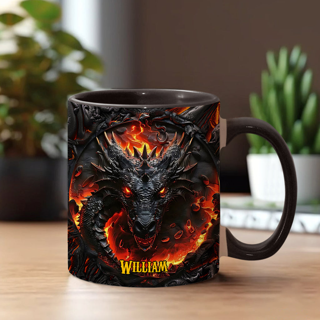 Personalized Dragon Accent Mug Red Fire Dragon Gift For Someone Who Loves Dragonflies - Image 2