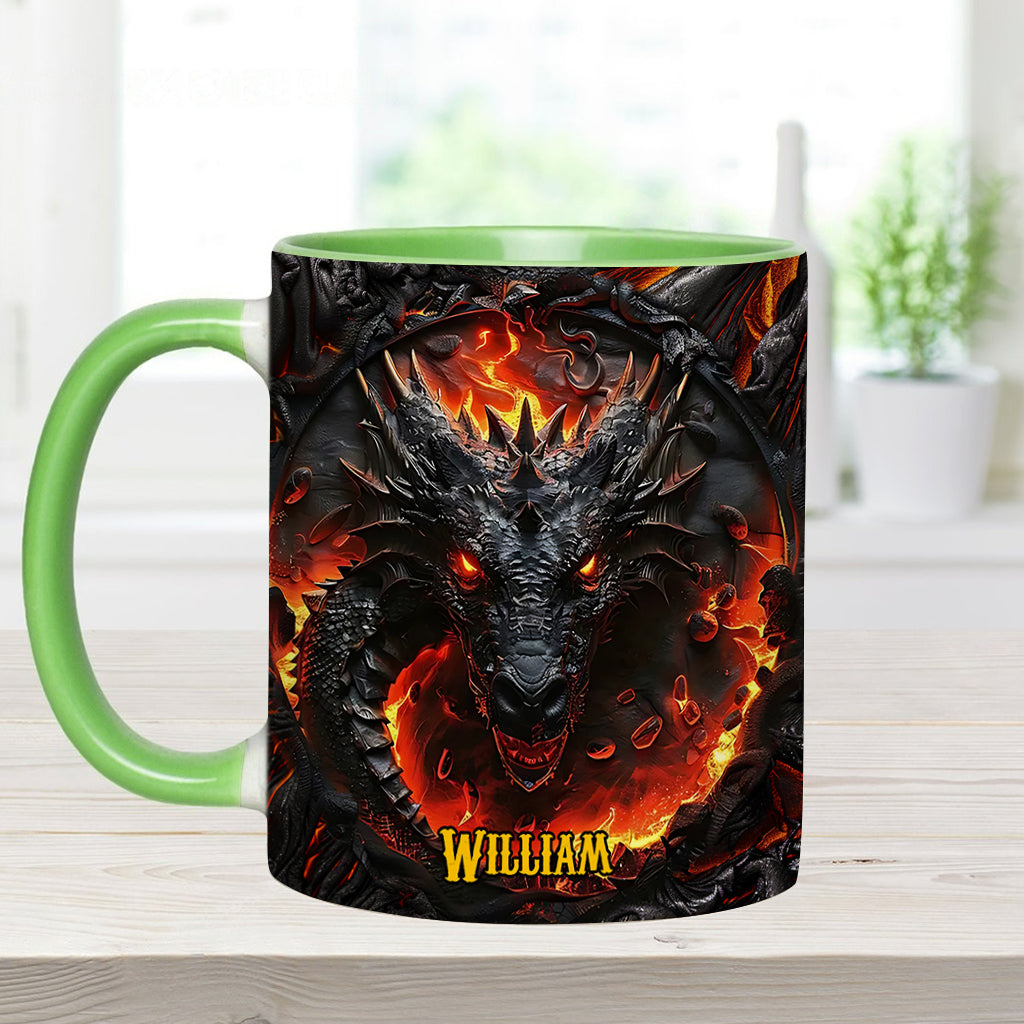 Personalized Dragon Accent Mug Red Fire Dragon Gift For Someone Who Loves Dragonflies - Image 8