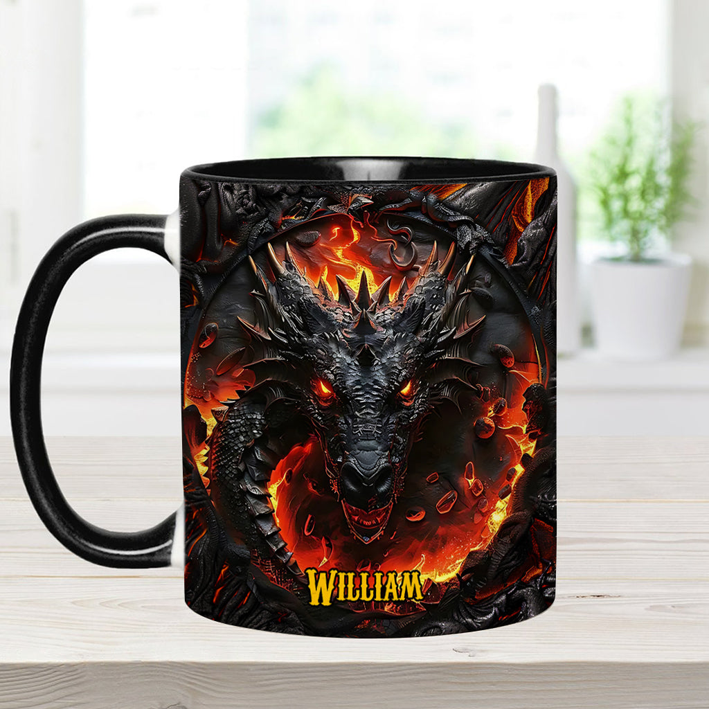 Personalized Dragon Accent Mug Red Fire Dragon Gift For Someone Who Loves Dragonflies - Image 6