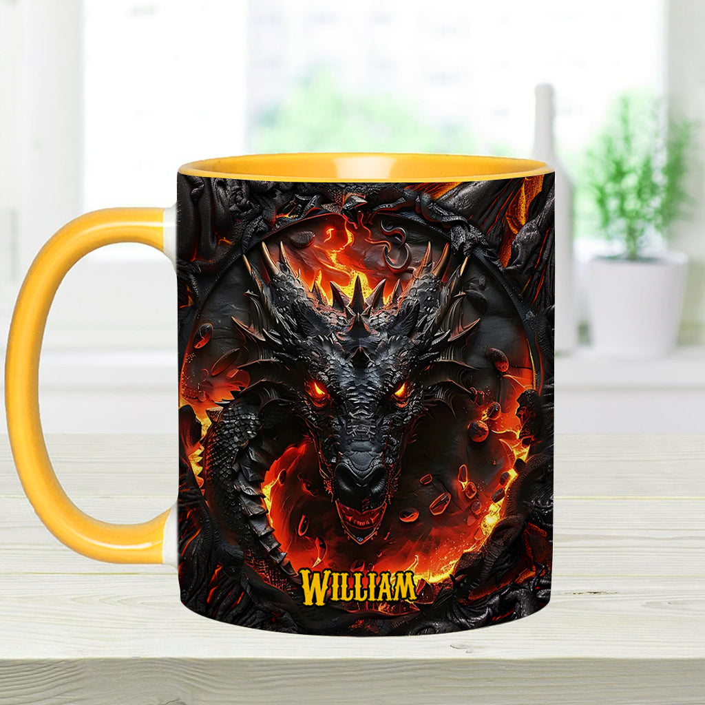 Personalized Dragon Accent Mug Red Fire Dragon Gift For Someone Who Loves Dragonflies - Image 13
