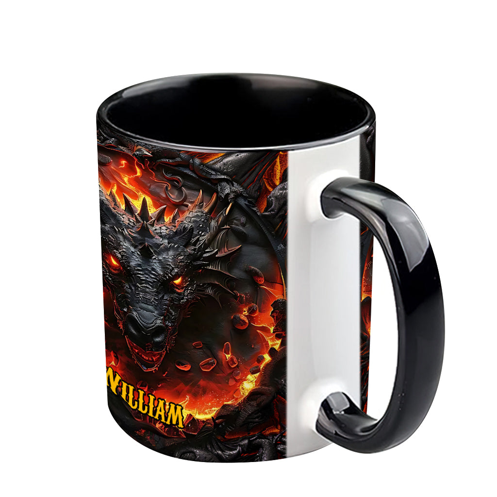 Personalized Dragon Accent Mug Red Fire Dragon Gift For Someone Who Loves Dragonflies - Image 5