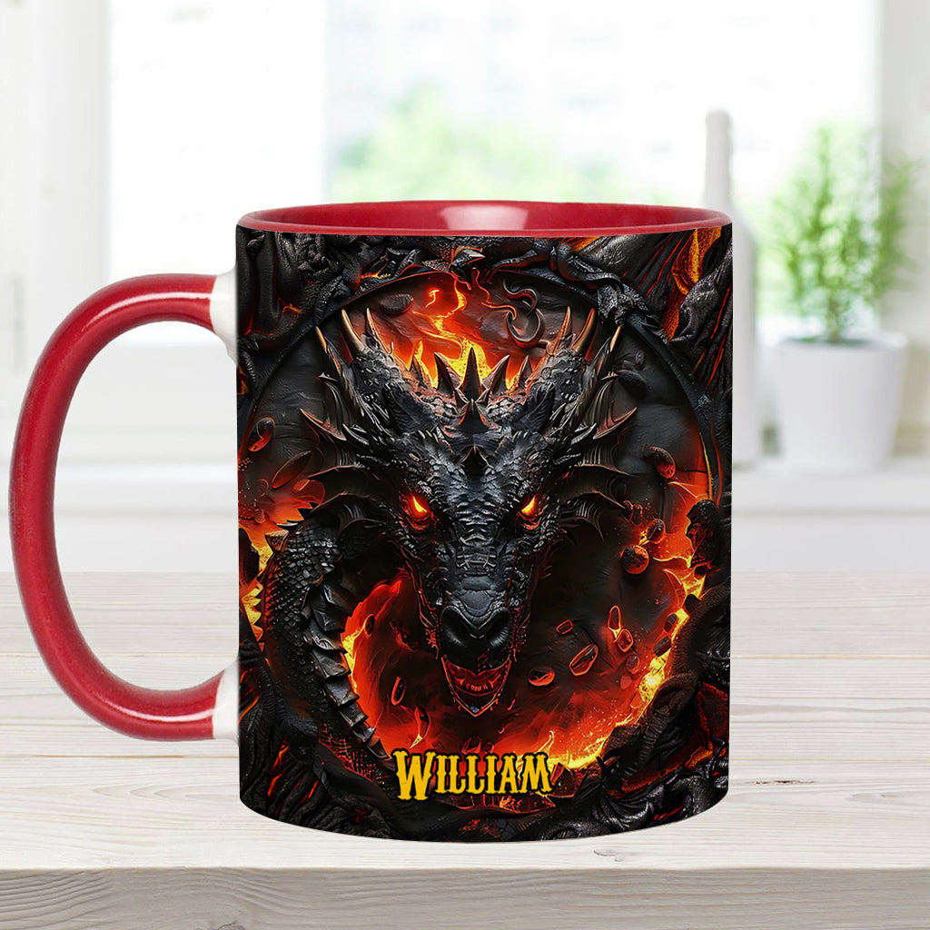 Personalized Dragon Accent Mug Red Fire Dragon Gift For Someone Who Loves Dragonflies - Image 7