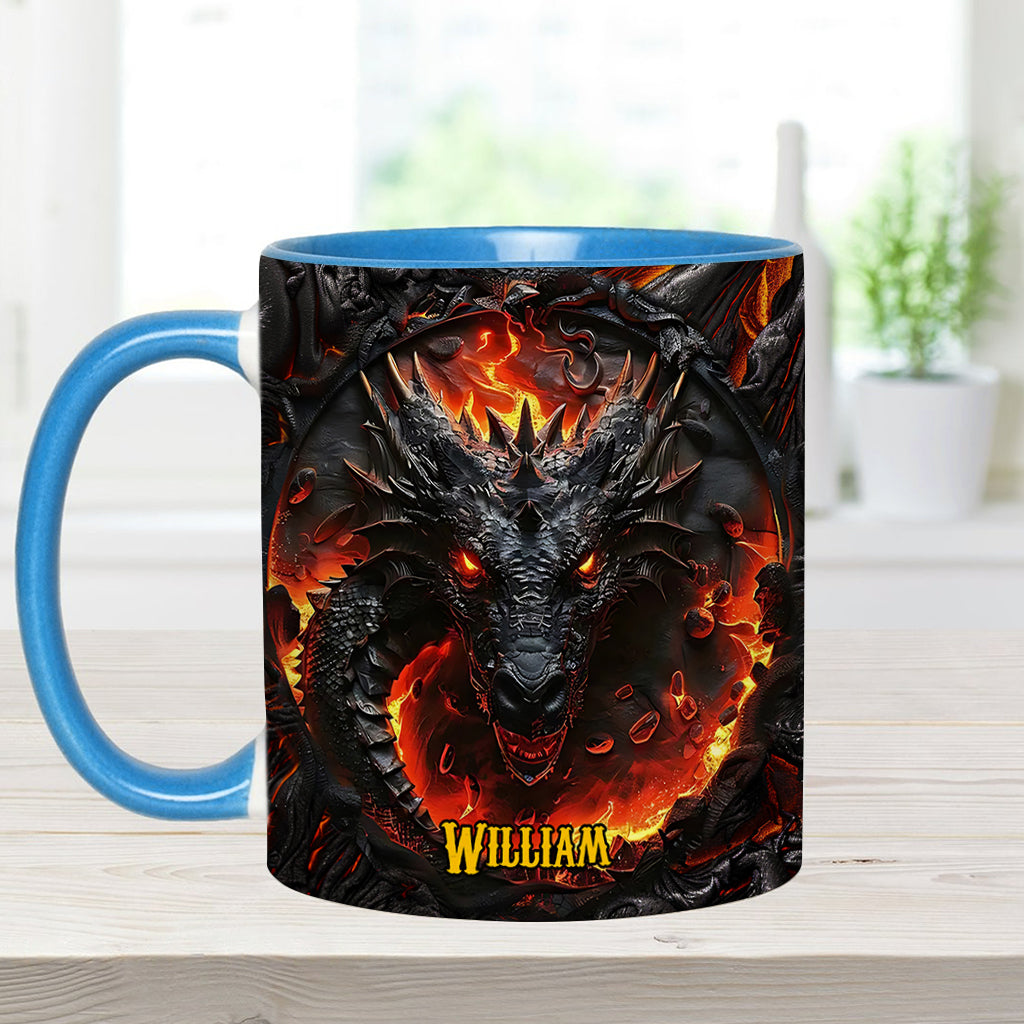 Personalized Dragon Accent Mug Red Fire Dragon Gift For Someone Who Loves Dragonflies - Image 9